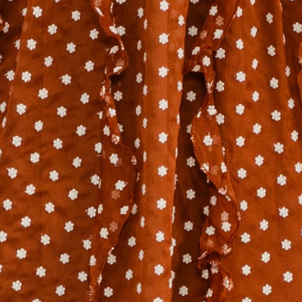 Embroidered flower ruffle maxi dress- Back smocking, ruffled skirt - Picture 13 of 13